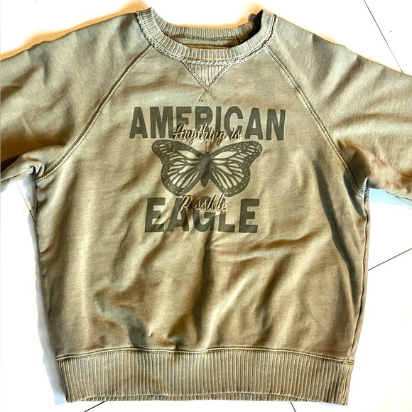 American Eagle Outfitters “Anything Is Possible” Women’s Sage Green Sweatshirt - Picture 1 of 16